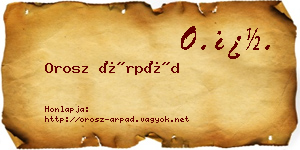 Orosz Árpád névjegykártya