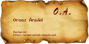 Orosz Árpád névjegykártya