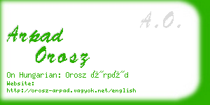 arpad orosz business card